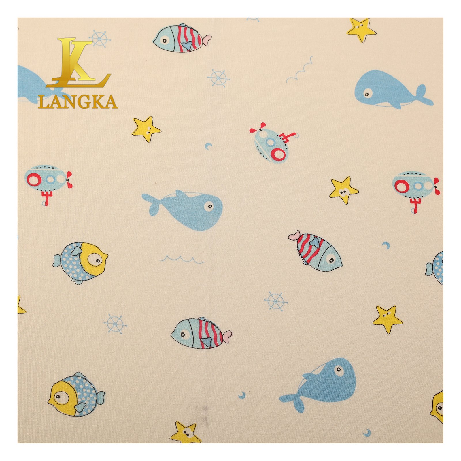 Langka Custom Super Soft Organic 190GSM Printed 70% Bamboo 30% Cotton Jersey Fabric For Kids Garment Sleepwear