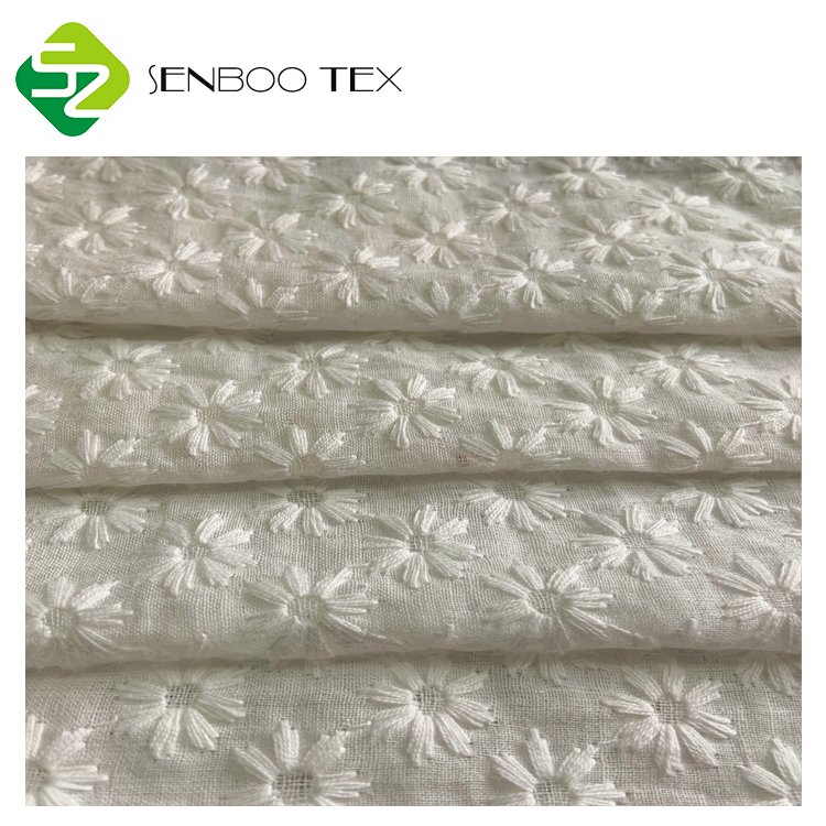 Delicate 100% Organic Cotton Embroidered Fabric for Girls Shirts Eco-Friendly and Woven with a Beautiful Pattern