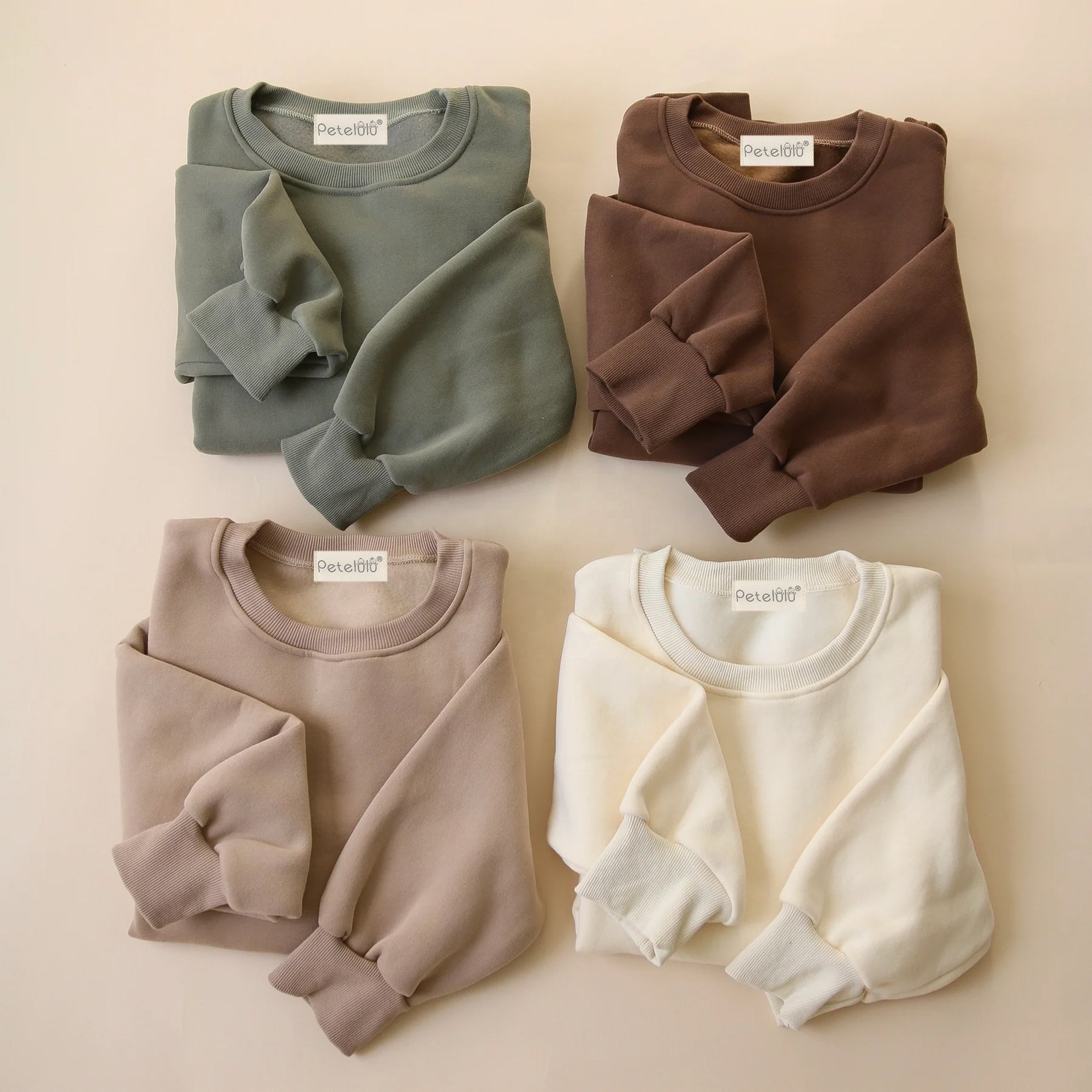 Kids High Quality Plain Pullover Sweatshirt Toddler Baby Boy Girl clothes Custom Logo Family Matching Crewneck Sweatshirt