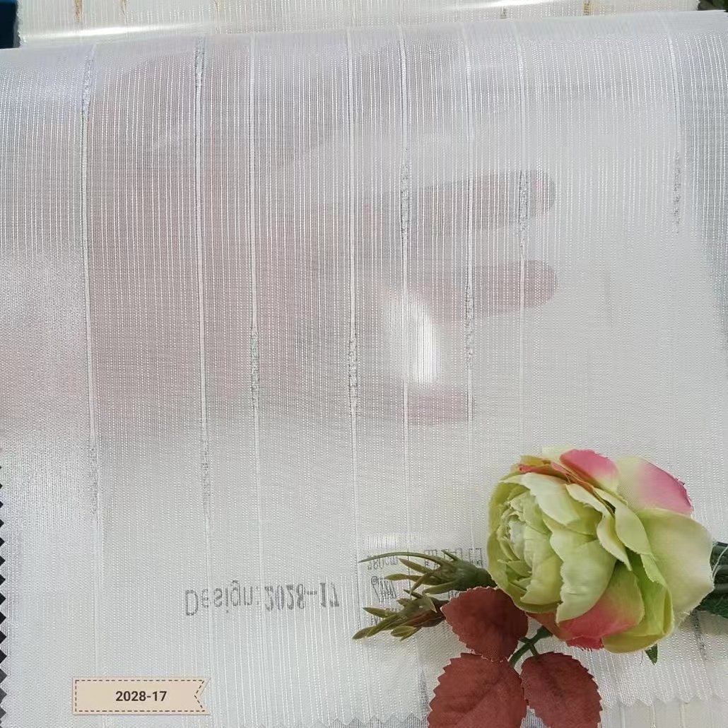 China Factory Supply Sheer Curtain Fabric Polyester Gold Silver Lurex Textured Voile Tulle Curtain Fabric