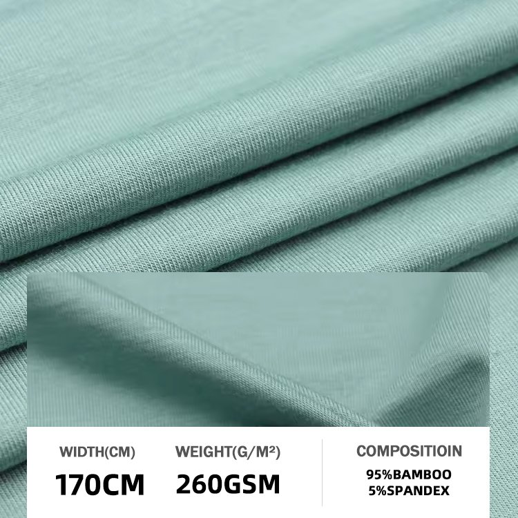 Shaoxing textiles wholesale 95% bamboo 5% spandex knit jersey bamboo viscose fabric high stretch bamboo shirt fabric for clothes