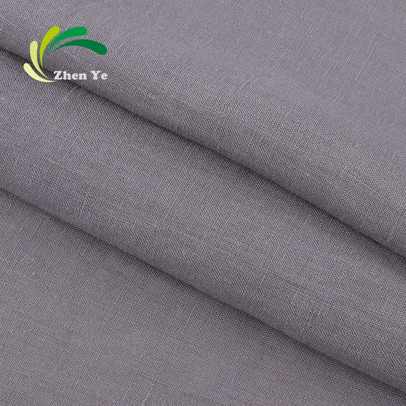 light weight plain color soft 14S stone washed pure linen fabric for cloth dress shirt