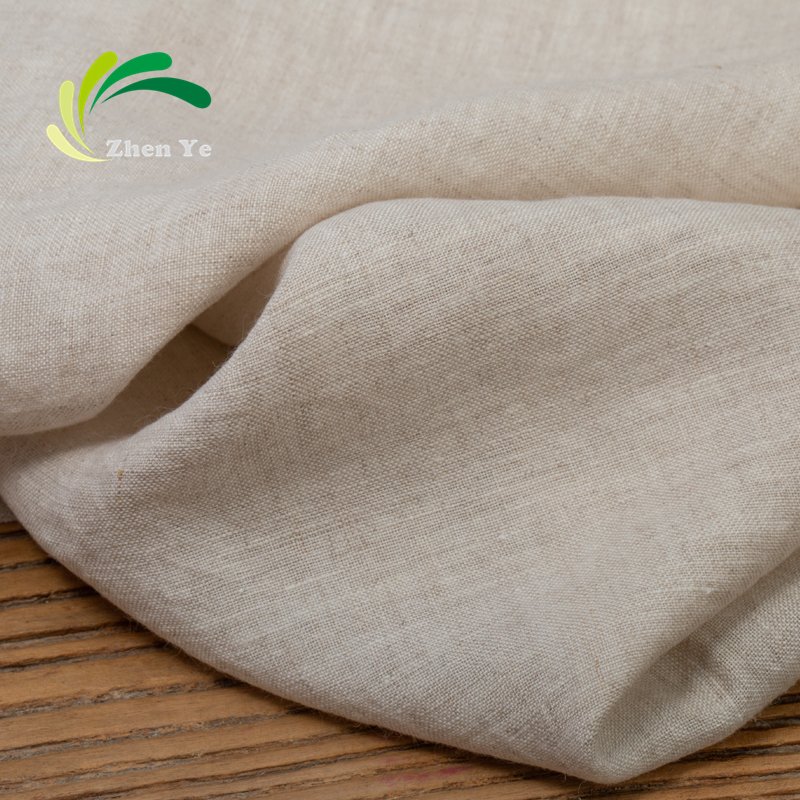 light weight plain color soft 14S stone washed pure linen fabric for cloth dress shirt