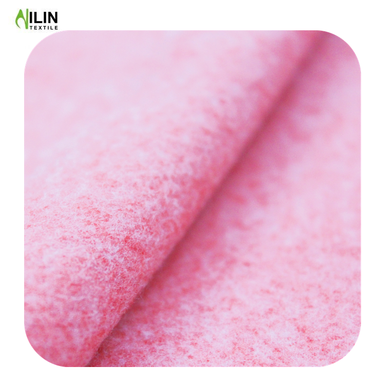 100% polyester cationic one side brush fleece fabric for women