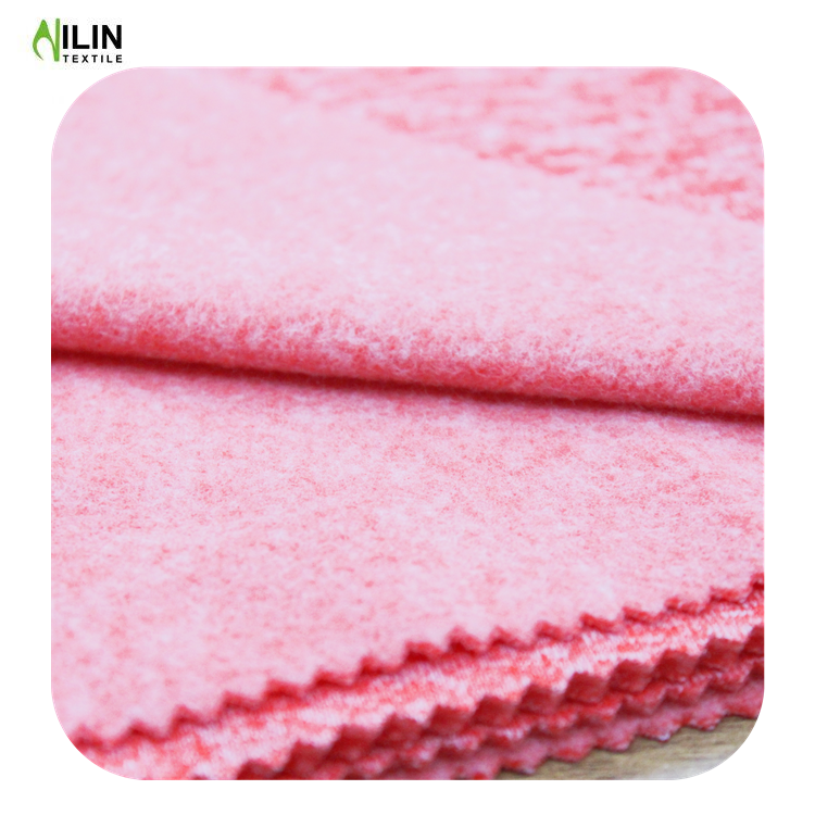 100% polyester cationic one side brush fleece fabric for women