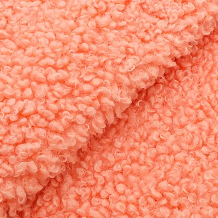 100% polyester hot sale soft shell customize color knitted 300GSM teddy fleece fabric for women coat free samples