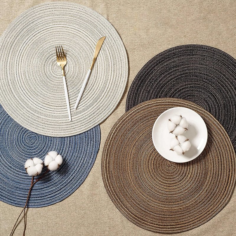 cotton golden tischset set de mat luxury dining place mats hot trend natural table mat water hyacinth place m