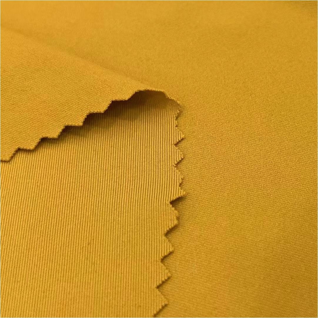 160g polyester imitation cotton high elastic polyester knitted sports fitness pants yoga fabric ready to supply