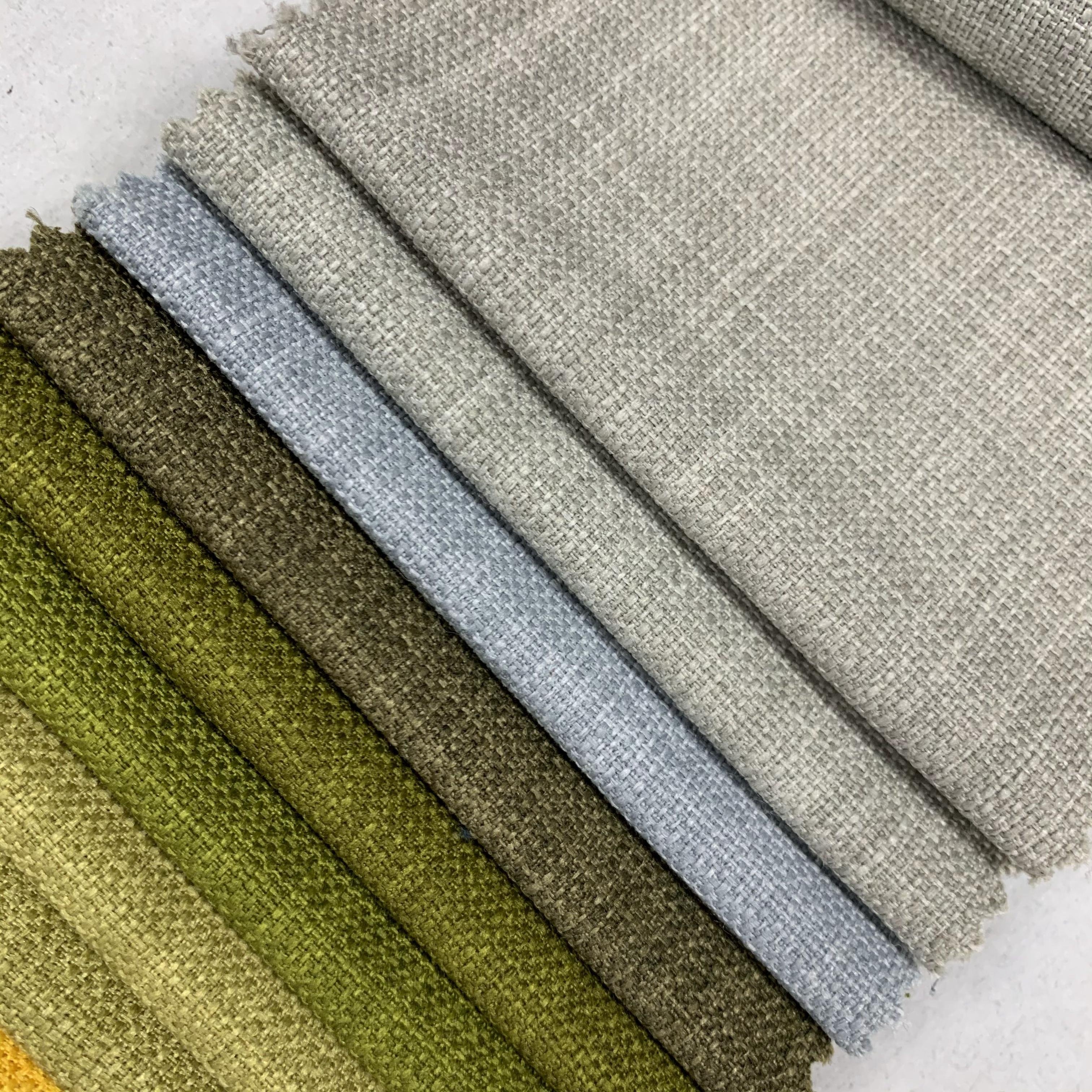 Custom polyester flax linen looks curtain fabric linen upholstery fabric for bedding and sofa