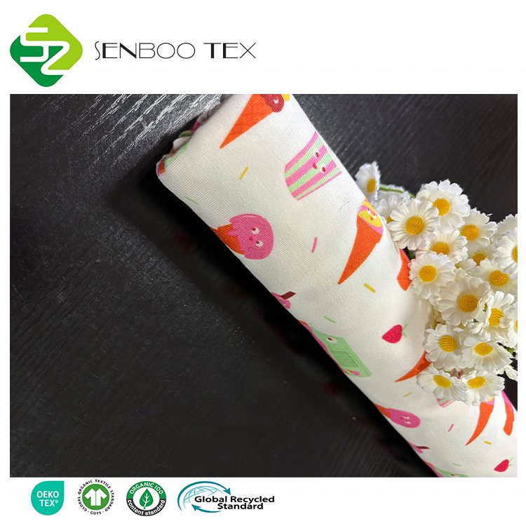 Elastic recycled 90% bamboo viscose 10% spandex jersey fabric for t-shirt bamboo tshirt baby clothes