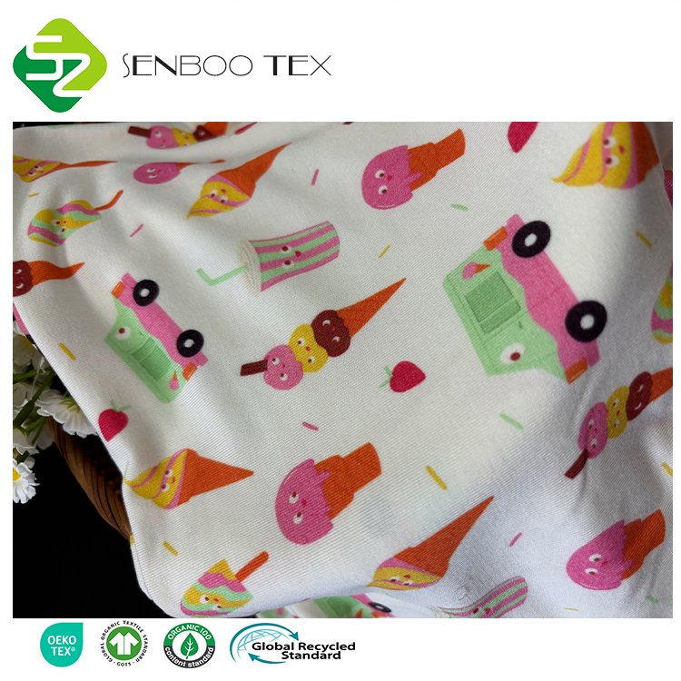 Elastic recycled 90% bamboo viscose 10% spandex jersey fabric for t-shirt bamboo tshirt baby clothes