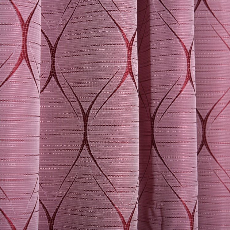 Luxury Polyester Linen Curtain Window Curtains Woven Fancy Light-shading Curtain Fabric New Hot Test Wholesale High Quality Pink