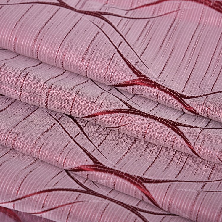Luxury Polyester Linen Curtain Window Curtains Woven Fancy Light-shading Curtain Fabric New Hot Test Wholesale High Quality Pink