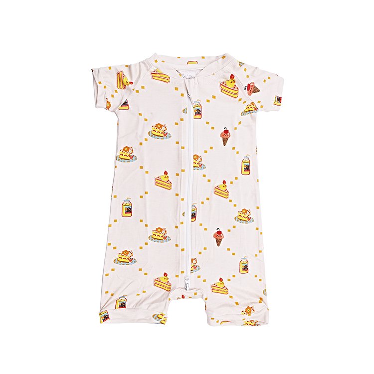 Newborn Baby Clothes Kids Clothing Natural Fabric Plain Solid Ruffle Long Sleeves 100% Bamboo Footie Zipper Baby Pajamas