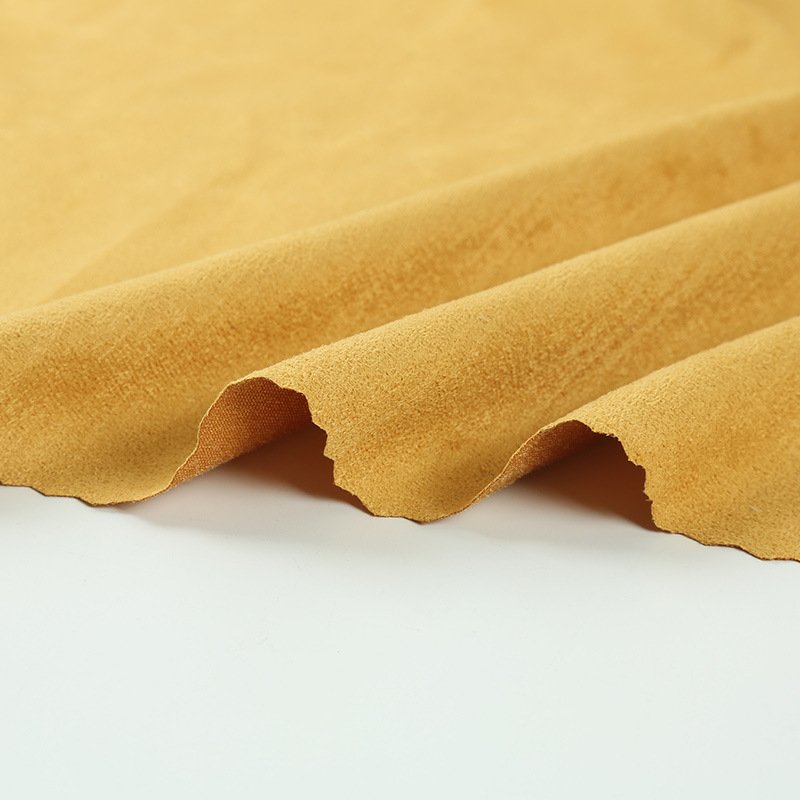 New Arrival yellow synthetic suede fabric suede fabric for clothes 100% polyester roll fabric
