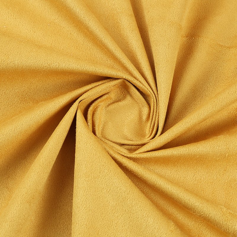 New Arrival yellow synthetic suede fabric suede fabric for clothes 100% polyester roll fabric