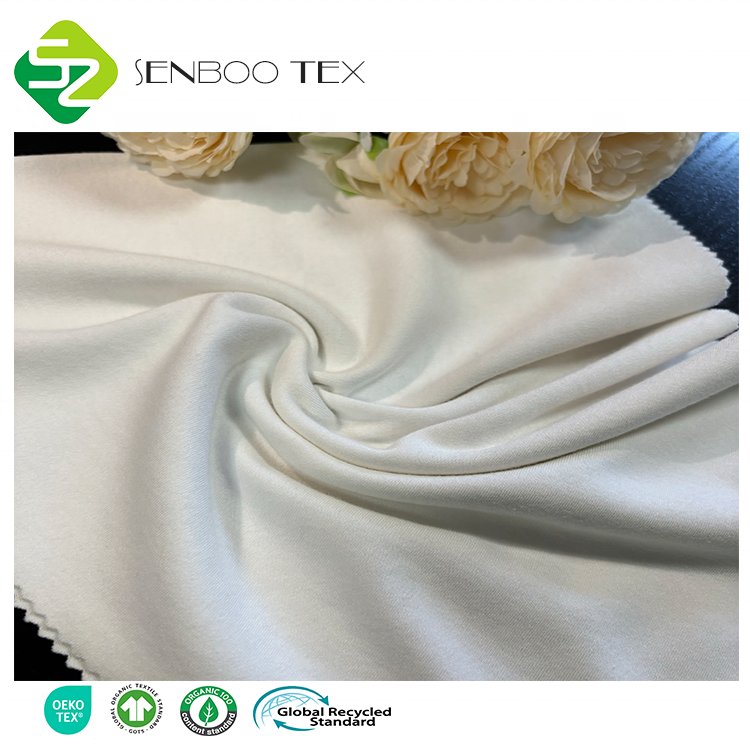 Wholesale Custom Dye Interlock Fabric Bamboo Cotton Heavyweight 410gsm Organic Breathable Knitted Fabric for Hoodie