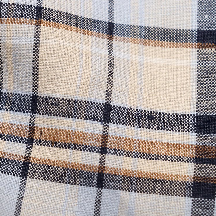 Custom bulk Eco-friendly Modern Yarn-dyed Stripes china sheer plaid 100% Linen shirting Fabric for pants shirts dress