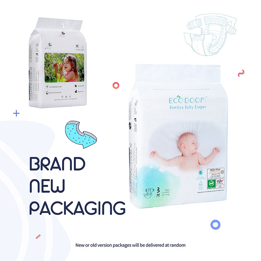 ECO BOOM organic disposable bamboo eco friendly biodegradable diapers baby nappies of super soft