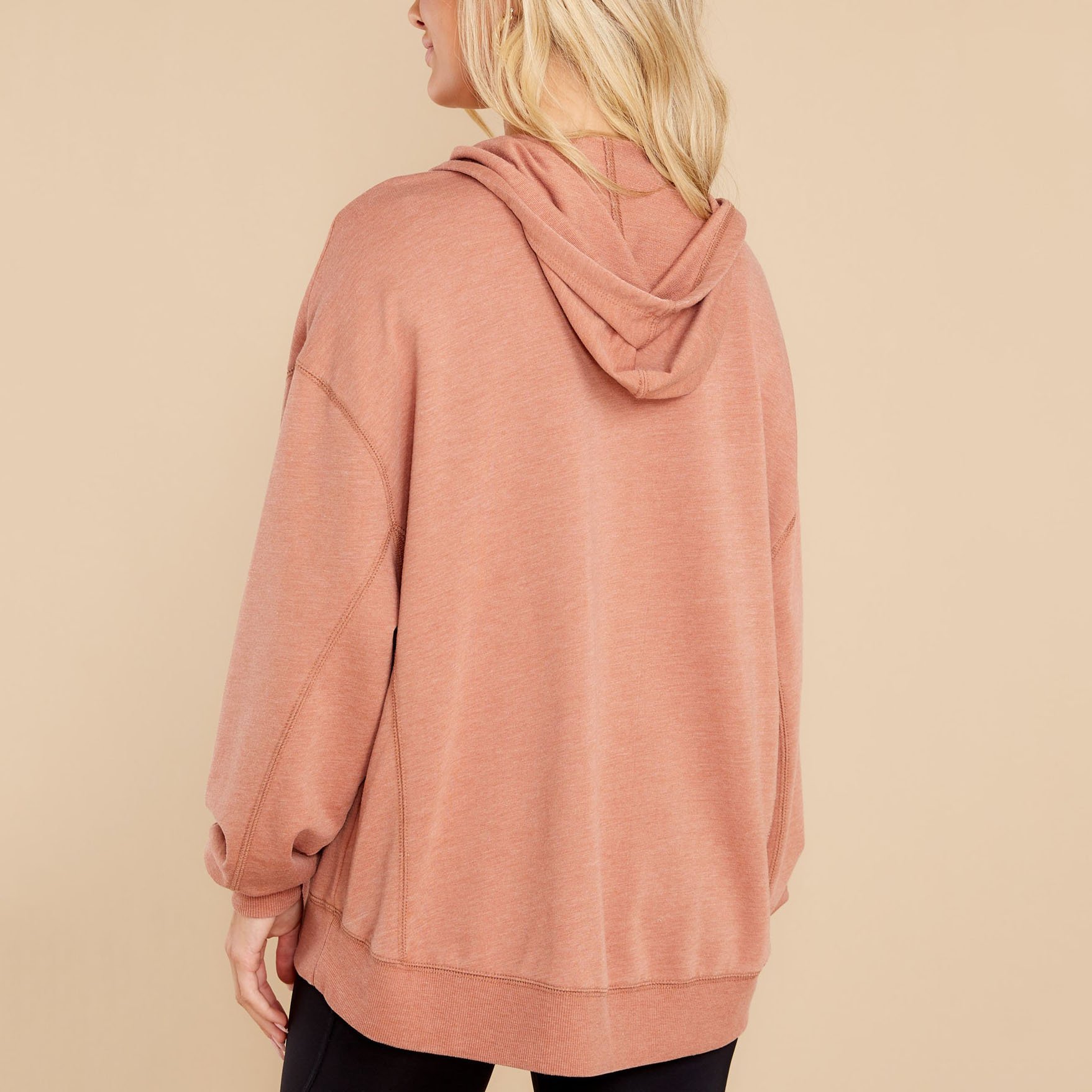Wholesale Ladies Autumn Hooded Sweatshirt Solid Color Long Sleeve Button Cotton Ladies Casual Hooded