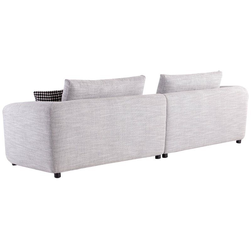 Italian Modern Simple Set Living Room Home Furniture Modular Two Seater Upholstered Cotton Linen Fabric Sofa