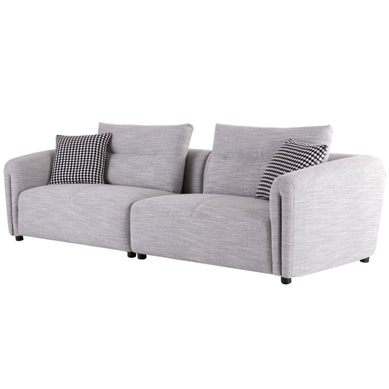 Italian Modern Simple Set Living Room Home Furniture Modular Two Seater Upholstered Cotton Linen Fabric Sofa