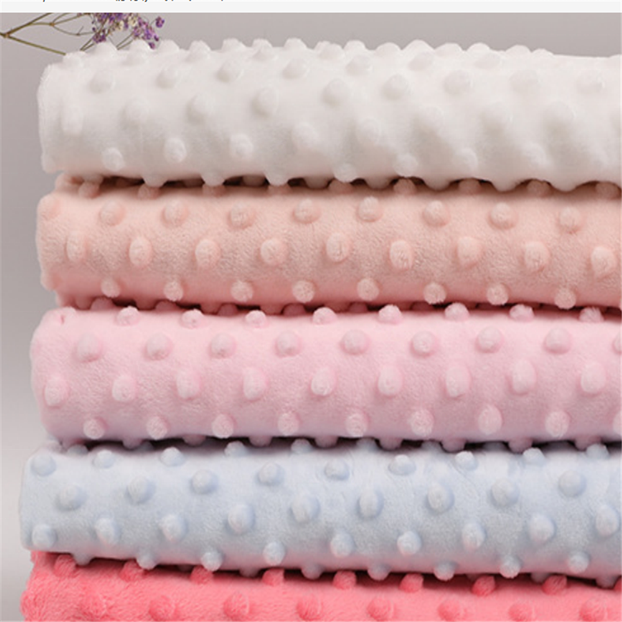Minky Fleece Fabric for Baby Blanket Recycle Polyester Fabric Wholesale Super Soft Minky Dot Minky Plush 100% Polyester Knitted
