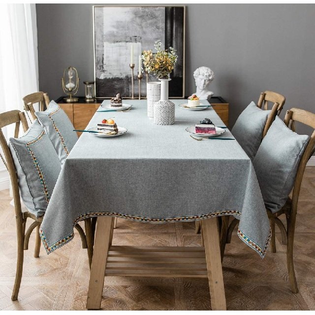 Direct Sale of High Quality 100% Organic Cotton Table Cloth Modern Design GOTS Certified Handmade India Personalized Wholesale