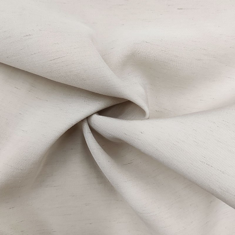 Wholesale High Quality Polyester Viscose Linen Spandex Blend Solid Stretch Twill Slub Fabric for Shirt or Men's Clothing