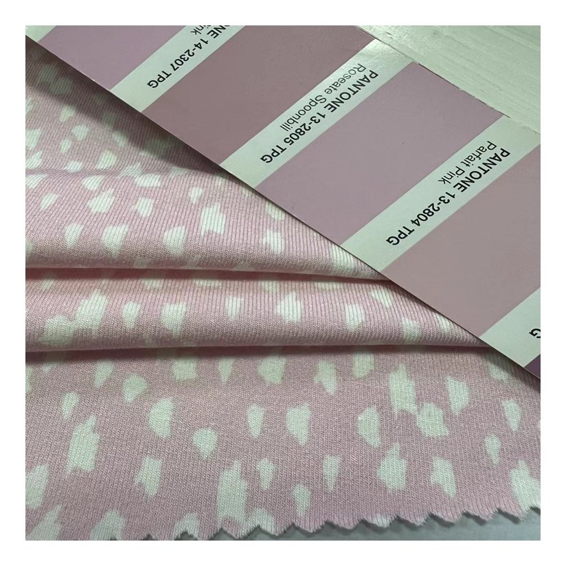 Private Label 220gsm Bamboo Knit Fabric Print for Baby Clothing Home Textile Bedding Baby Cot Sheets