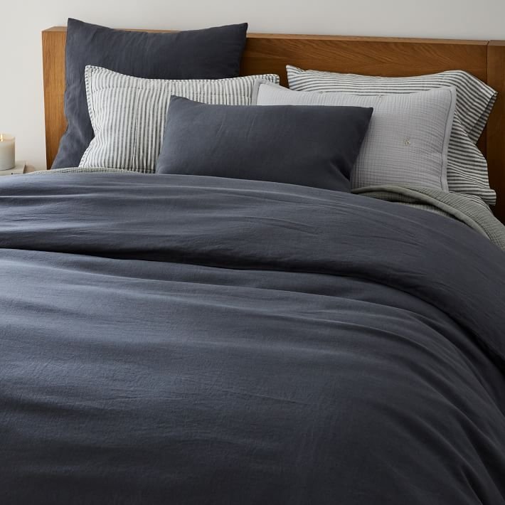 Breathable 100% French Linen Bedding Set Washed Flax Bed Sheet Set