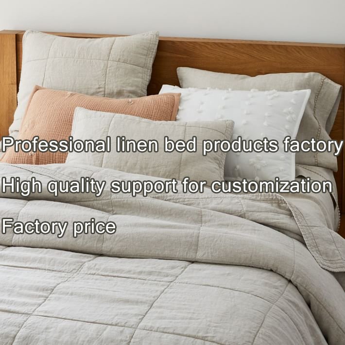Breathable 100% French Linen Bedding Set Washed Flax Bed Sheet Set