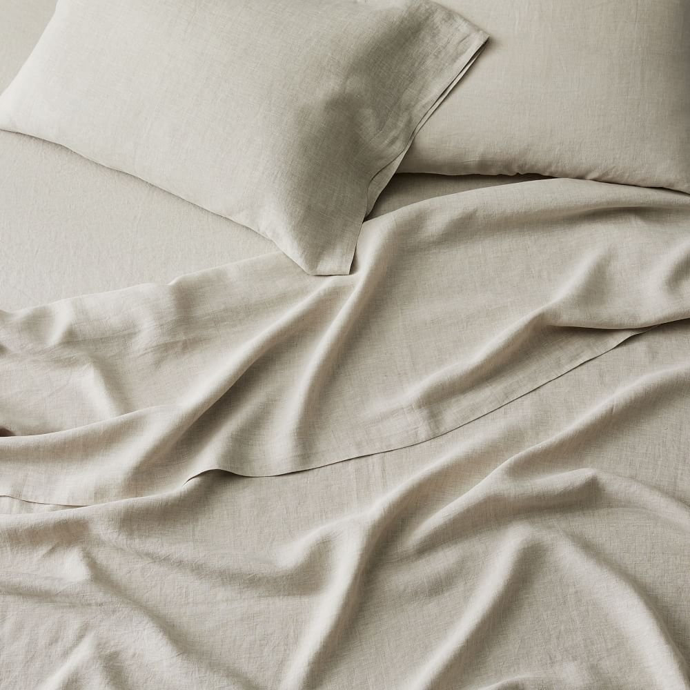 Breathable 100% French Linen Bedding Set Washed Flax Bed Sheet Set
