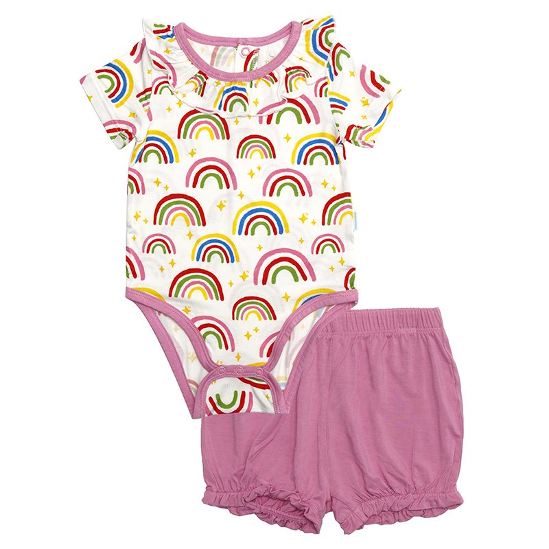 Newborn Infant Toddler Wholesale Customized Print Two Pieces Baby Clothing Set Organic Bamboo Cotton Sleeveless Baby Romper