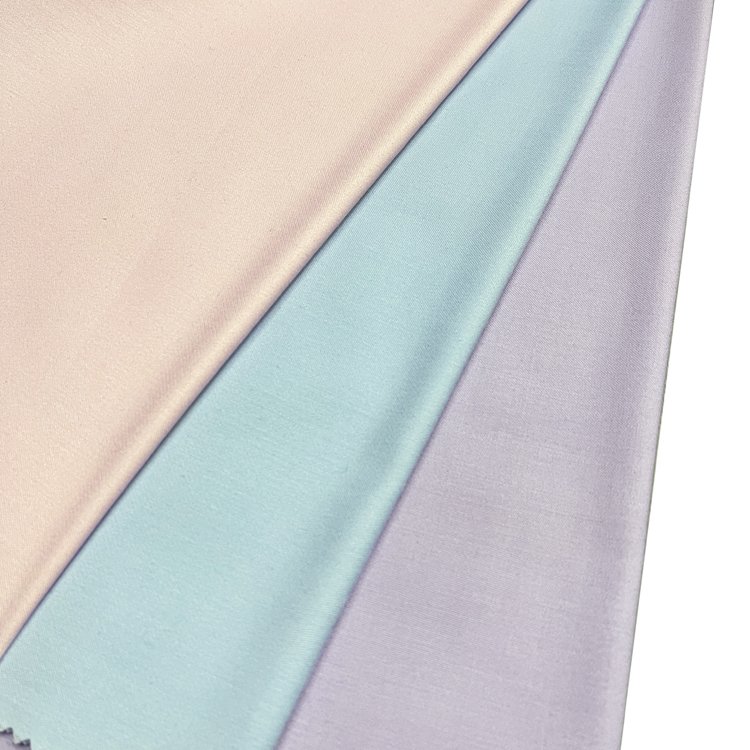 Multicolor woven lightweight organic plain dyed stretch polyester bamboo fabric