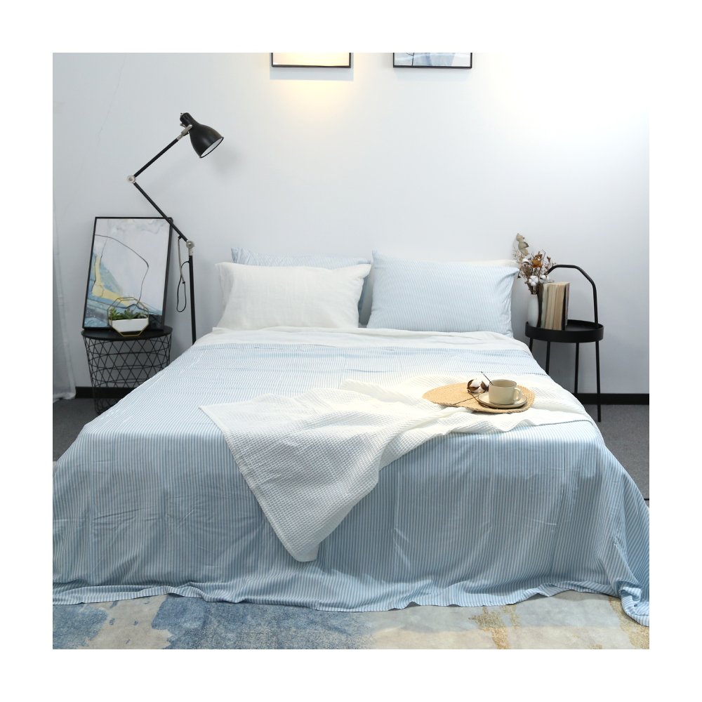 Cozy design stripes Bamboo bedding sheets 4 piece set 100% Organic bamboo fiber bed sheets set Luxury home bedding