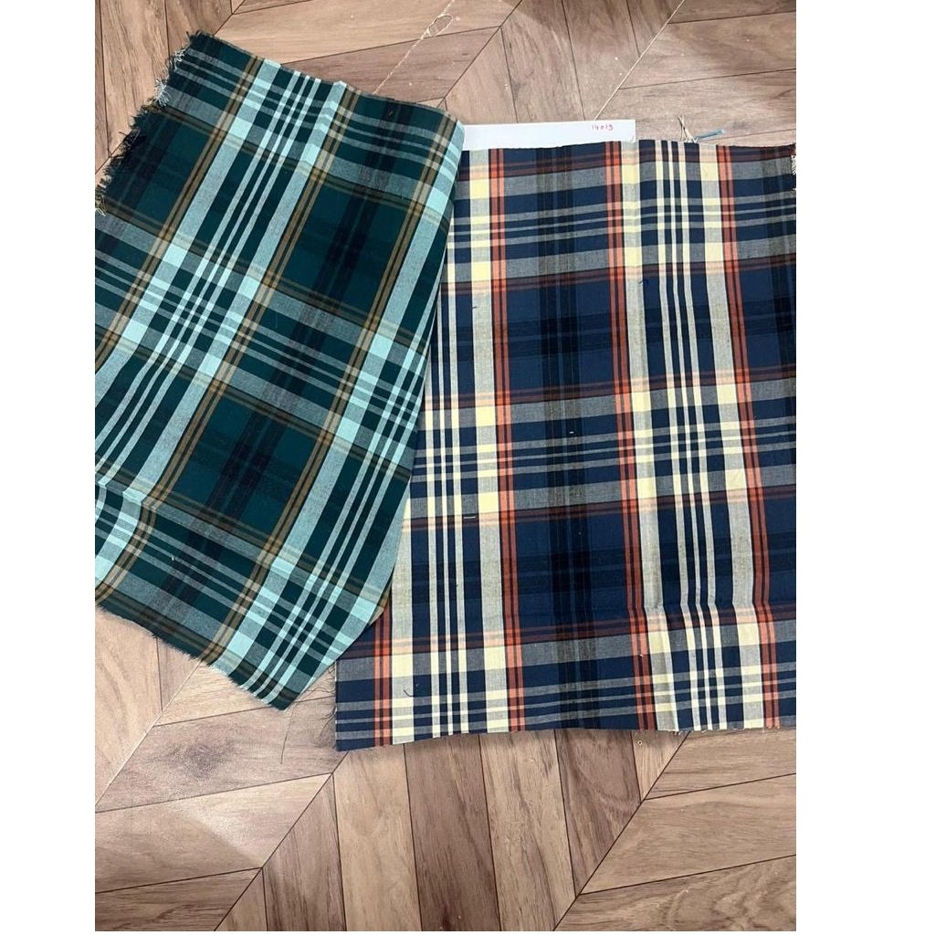 High Quality 100% Linen Poplin Shirting Fabric Dyed Stock Yarn-Dyed Check Printed Dress Use Woven Different Colors Designed