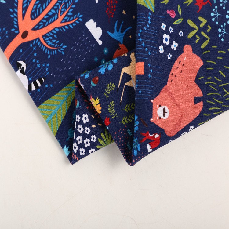 Custom Digital Printed cotton bamboo french terry lycra Fabric cut service No MOQ