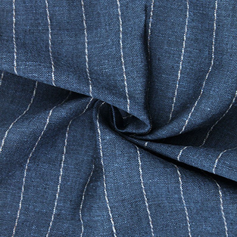 Accept Customized Cotton Linen Blended Yarn Dyed Striped Suit Pant Fabric