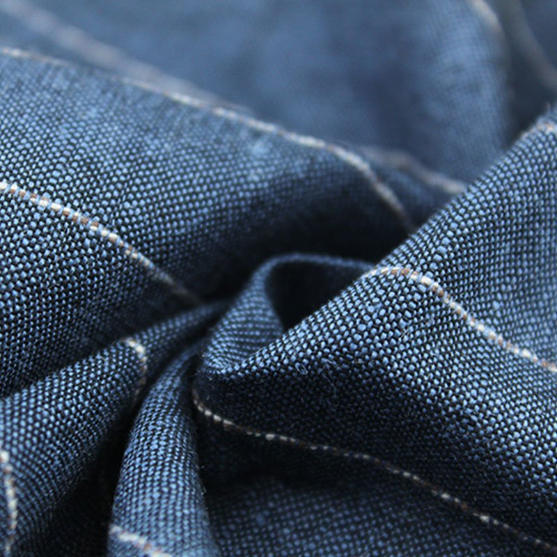 Accept Customized Cotton Linen Blended Yarn Dyed Striped Suit Pant Fabric