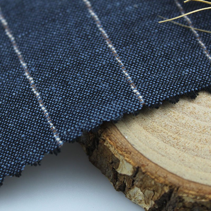 Accept Customized Cotton Linen Blended Yarn Dyed Striped Suit Pant Fabric