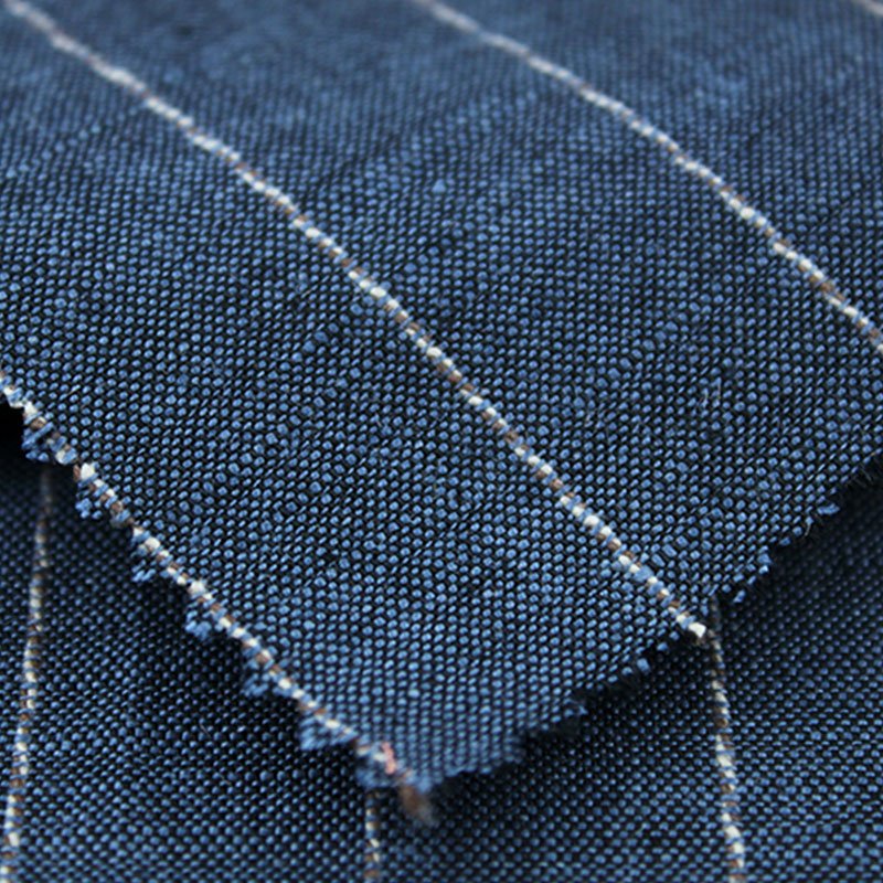 Accept Customized Cotton Linen Blended Yarn Dyed Striped Suit Pant Fabric