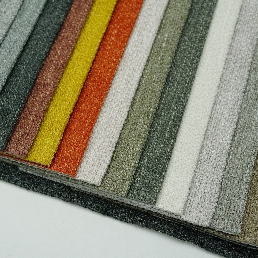 Cheap Curtains Modern Blackout Linen Fabrics Upholstery 100% Polyester Curtains Home Textile Fabrics