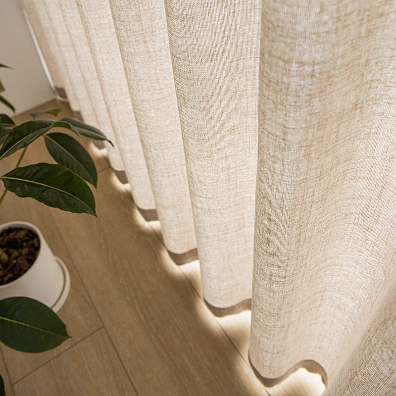 Modern Grommet Linen Sheer Voile Curtains Plain Fabric Roll for Living Bedroom Decoration China Wholesaler's Curtain