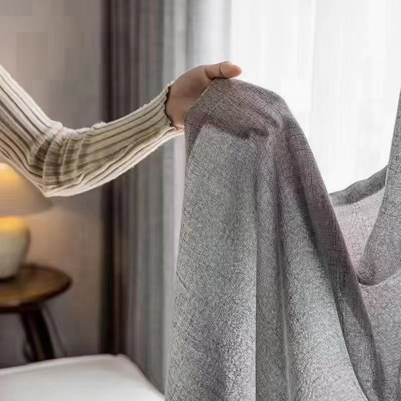 Modern Grommet Linen Sheer Voile Curtains Plain Fabric Roll for Living Bedroom Decoration China Wholesaler's Curtain