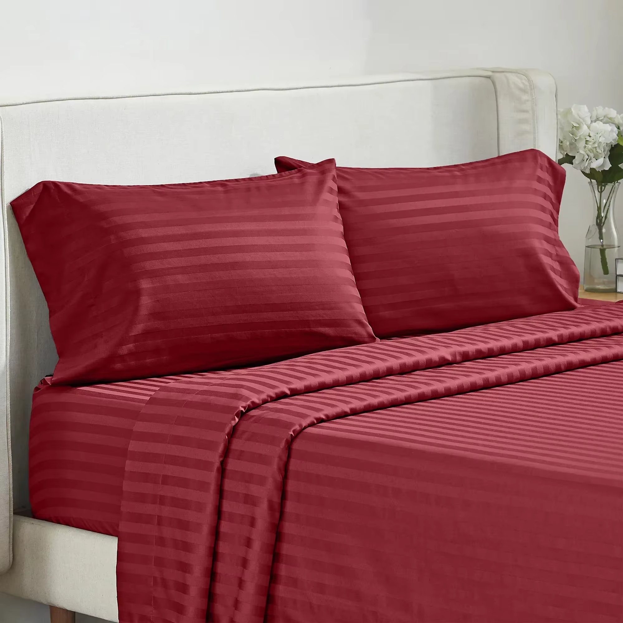3_4pcs Set Cooling Fitted&Flat Sheet with Pillowcase King_Queen_Full Size Bedding Set Queen Size Bedding Set