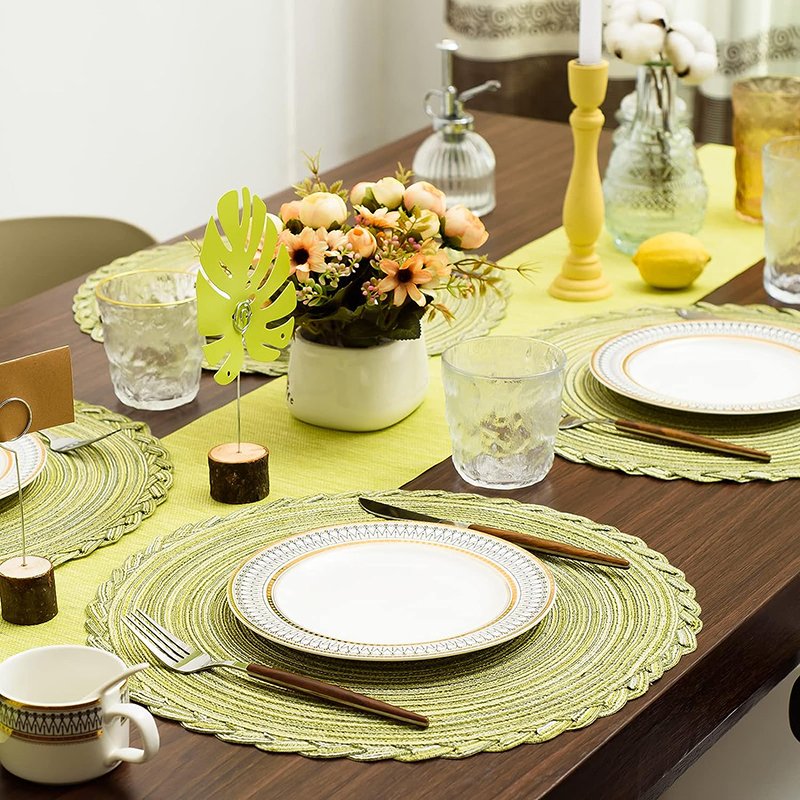 cotton embroidered and napkin round boho lace place mat poli place mats placemat for kitchen table