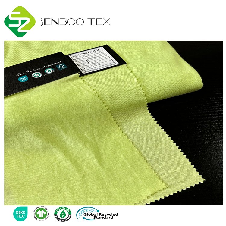 Factory Custom 30% Linen 70% Viscose Single Jersey Blackout Fabric Plain Soft Goods Vest Shirts Dresses Wholesale Linen Fabric