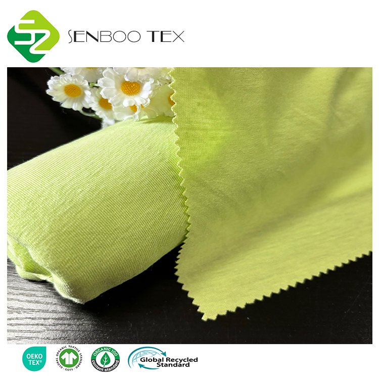 Factory Custom 30% Linen 70% Viscose Single Jersey Blackout Fabric Plain Soft Goods Vest Shirts Dresses Wholesale Linen Fabric