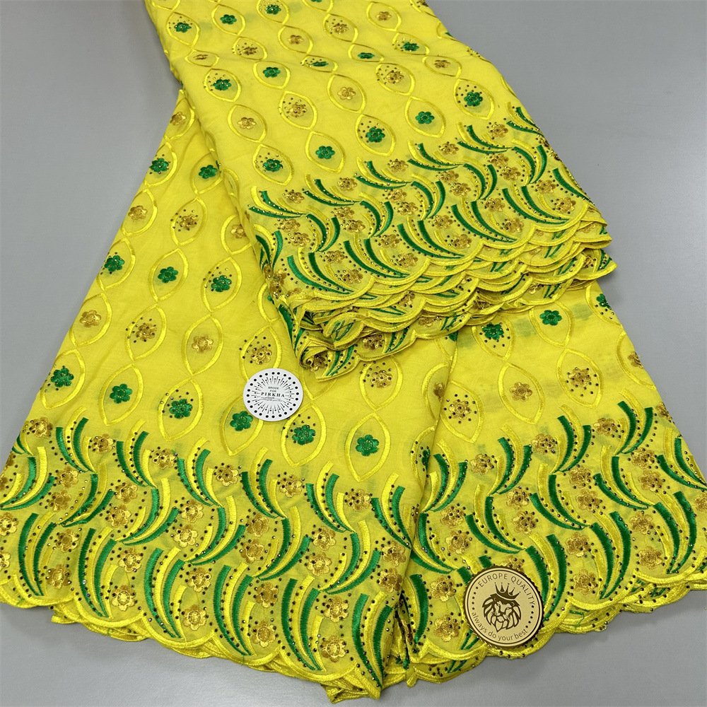 African 100% Swiss Cotton Voile Lace Fabric High Quality Swiss Cotton Voile Lace from Austria for Weddings African Dry Lace